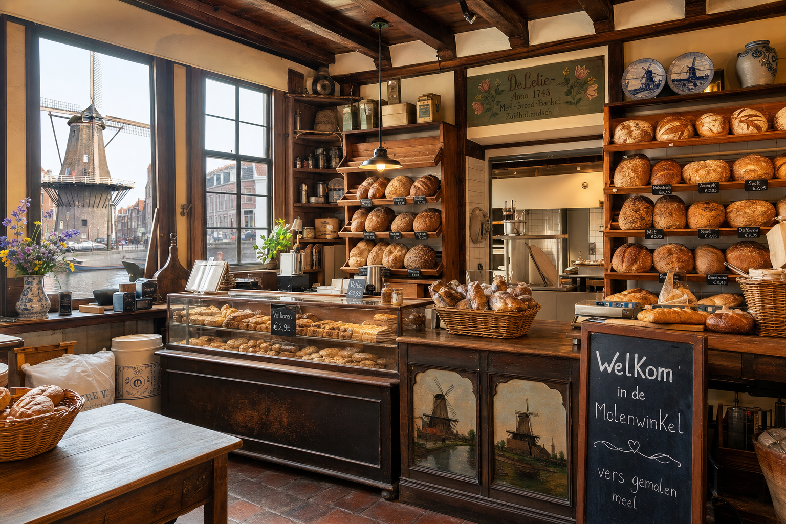 Timber interior of the bakery café